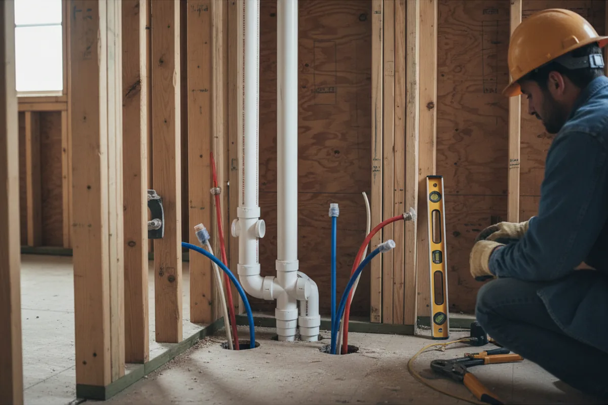 Drain and supply rough-in during Garbage Disposal Repair in Margaret